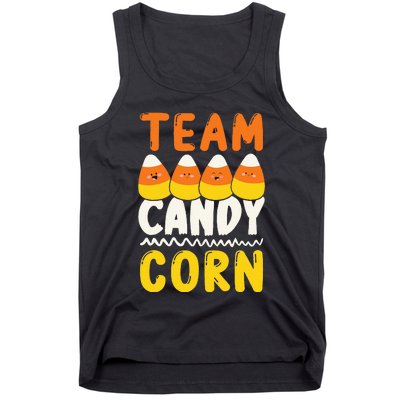 Team Candy Corn Funny Halloween Scary Lazy Costume Tank Top