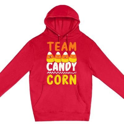 Team Candy Corn Funny Halloween Scary Lazy Costume Premium Pullover Hoodie