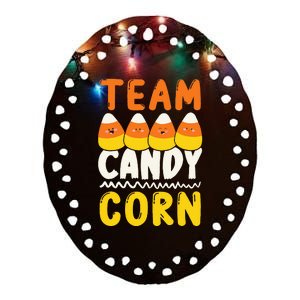 Team Candy Corn Funny Halloween Scary Lazy Costume Ceramic Oval Ornament