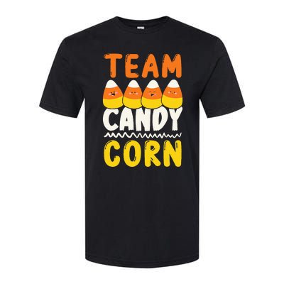 Team Candy Corn Funny Halloween Scary Lazy Costume Softstyle CVC T-Shirt