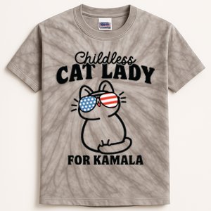 This Childless Cat Lady Is Voting Kamala Kids Tie-Dye T-Shirt