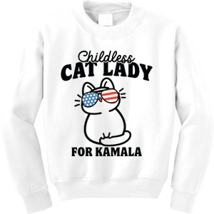 This Childless Cat Lady Is Voting Kamala Kids Sweatshirt