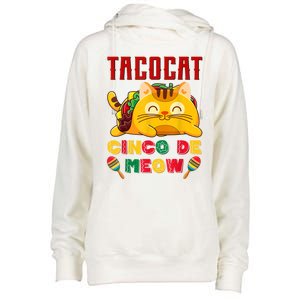 Taco Cat Cinco De Meow Mexican Fiesta Cat Lovers Cinco De Mayo Womens Funnel Neck Pullover Hood