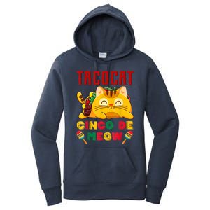 Taco Cat Cinco De Meow Mexican Fiesta Cat Lovers Cinco De Mayo Women's Pullover Hoodie