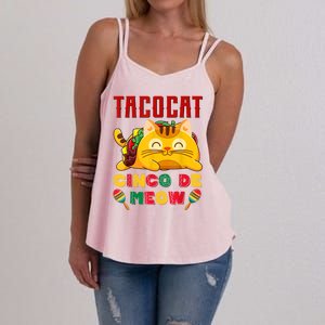 Taco Cat Cinco De Meow Mexican Fiesta Cat Lovers Cinco De Mayo Women's Strappy Tank