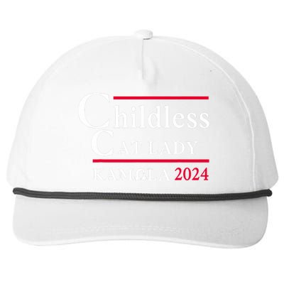 This Childless Cat Lady Is Voting Kamala Election 2024 Snapback Five-Panel Rope Hat