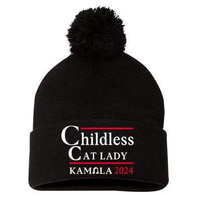 This Childless Cat Lady Is Voting Kamala Election 2024 Pom Pom 12in Knit Beanie