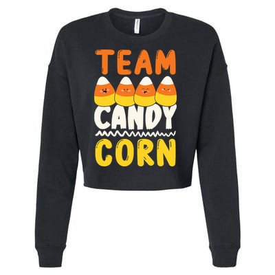 Team Candy Corn Funny Halloween Scary Lazy Costume Cropped Pullover Crew