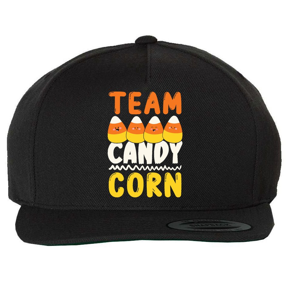 Team Candy Corn Funny Halloween Scary Lazy Costume Wool Snapback Cap