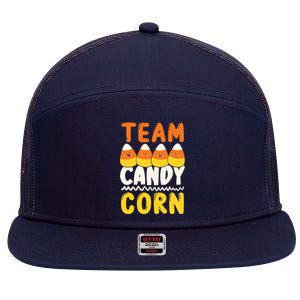 Team Candy Corn Funny Halloween Scary Lazy Costume 7 Panel Mesh Trucker Snapback Hat