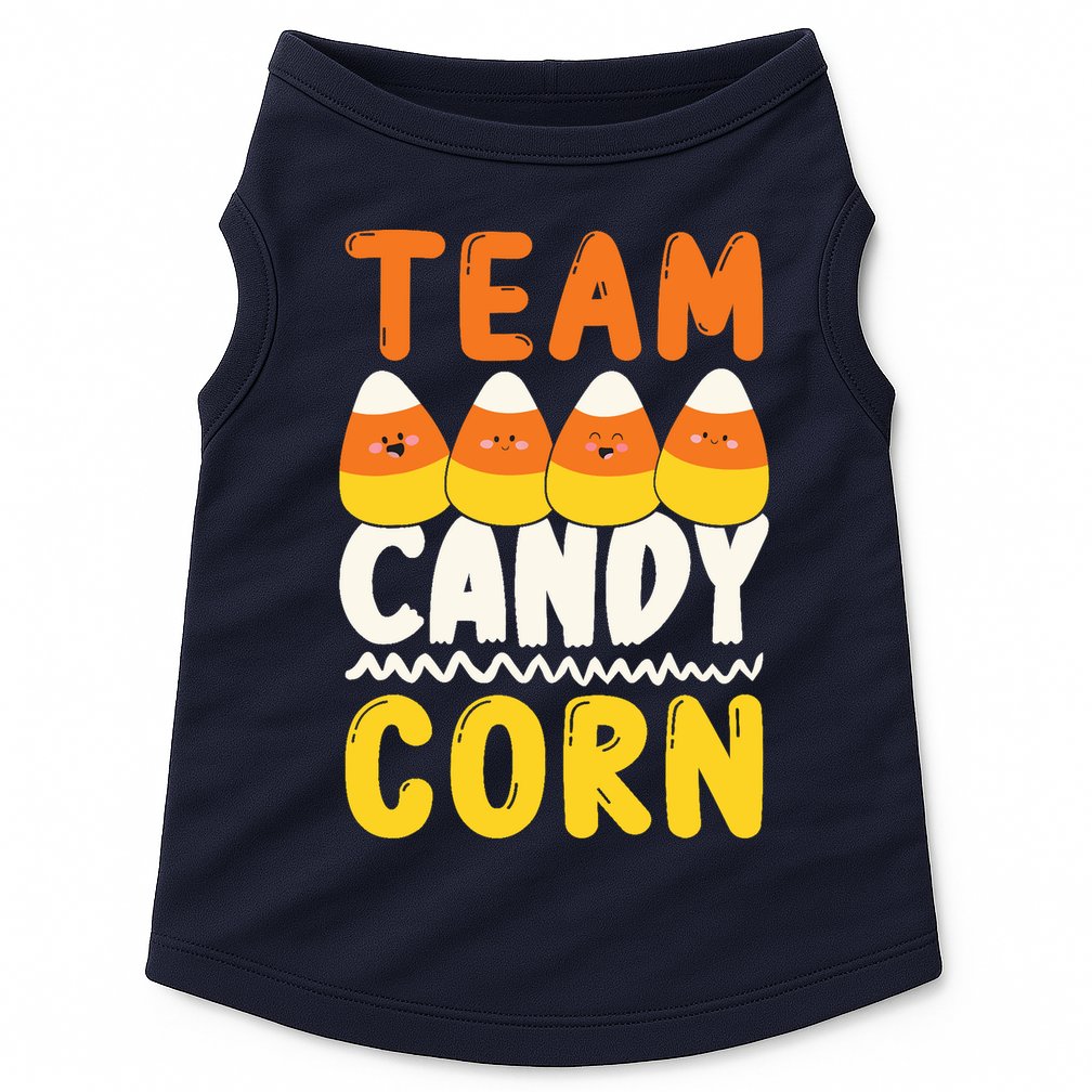 Team Candy Corn Funny Halloween Scary Lazy Costume Doggie Tank