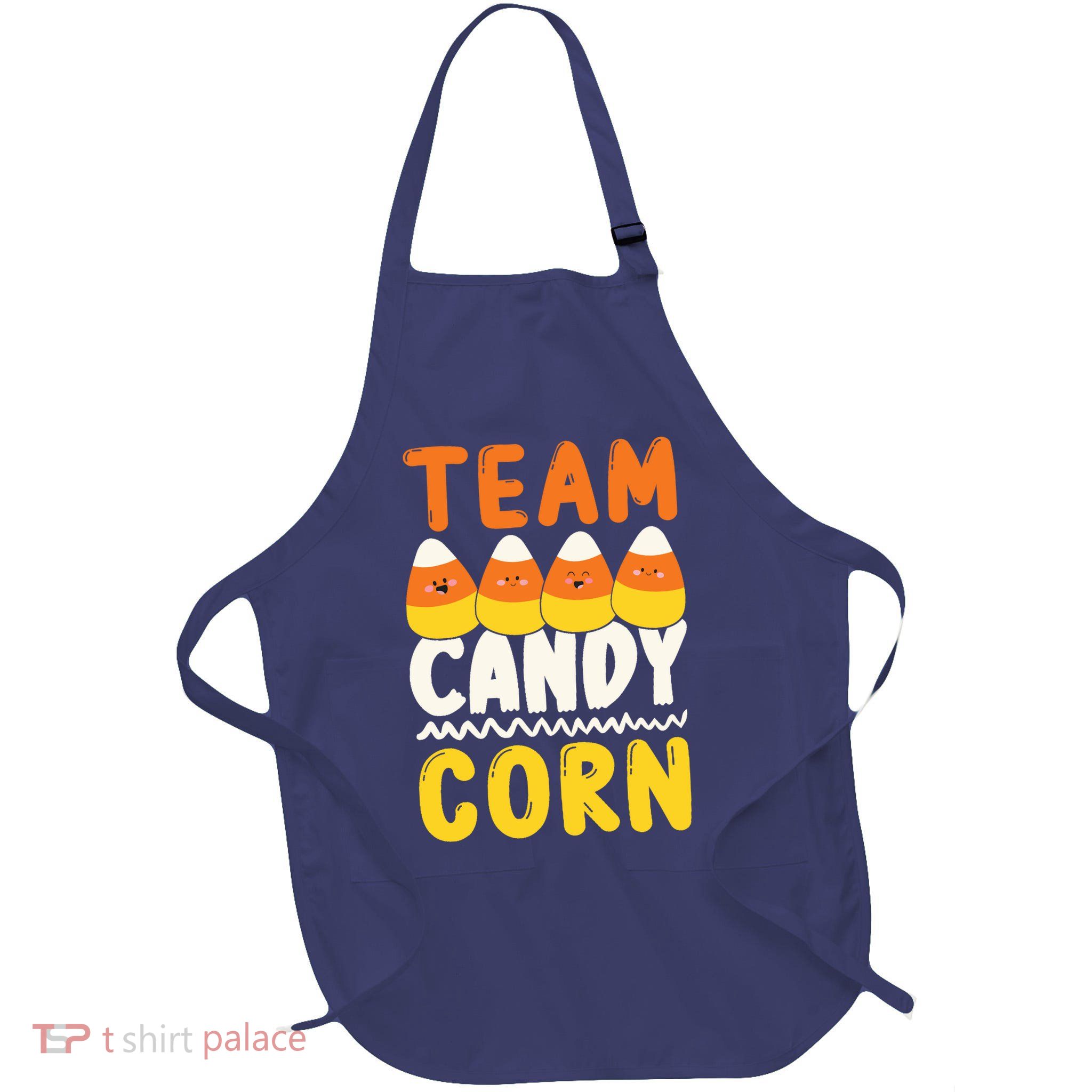 Team Candy Corn Funny Halloween Scary Lazy Costume Full-Length Apron With Pockets
