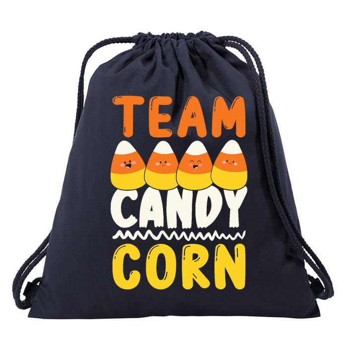 Team Candy Corn Funny Halloween Scary Lazy Costume Drawstring Bag