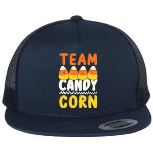 Team Candy Corn Funny Halloween Scary Lazy Costume Flat Bill Trucker Hat