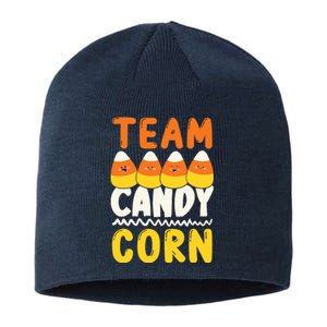 Team Candy Corn Funny Halloween Scary Lazy Costume Sustainable Beanie