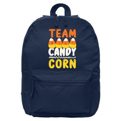 Team Candy Corn Funny Halloween Scary Lazy Costume 16 in Basic Backpack