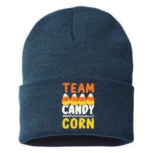 Team Candy Corn Funny Halloween Scary Lazy Costume Sustainable Knit Beanie