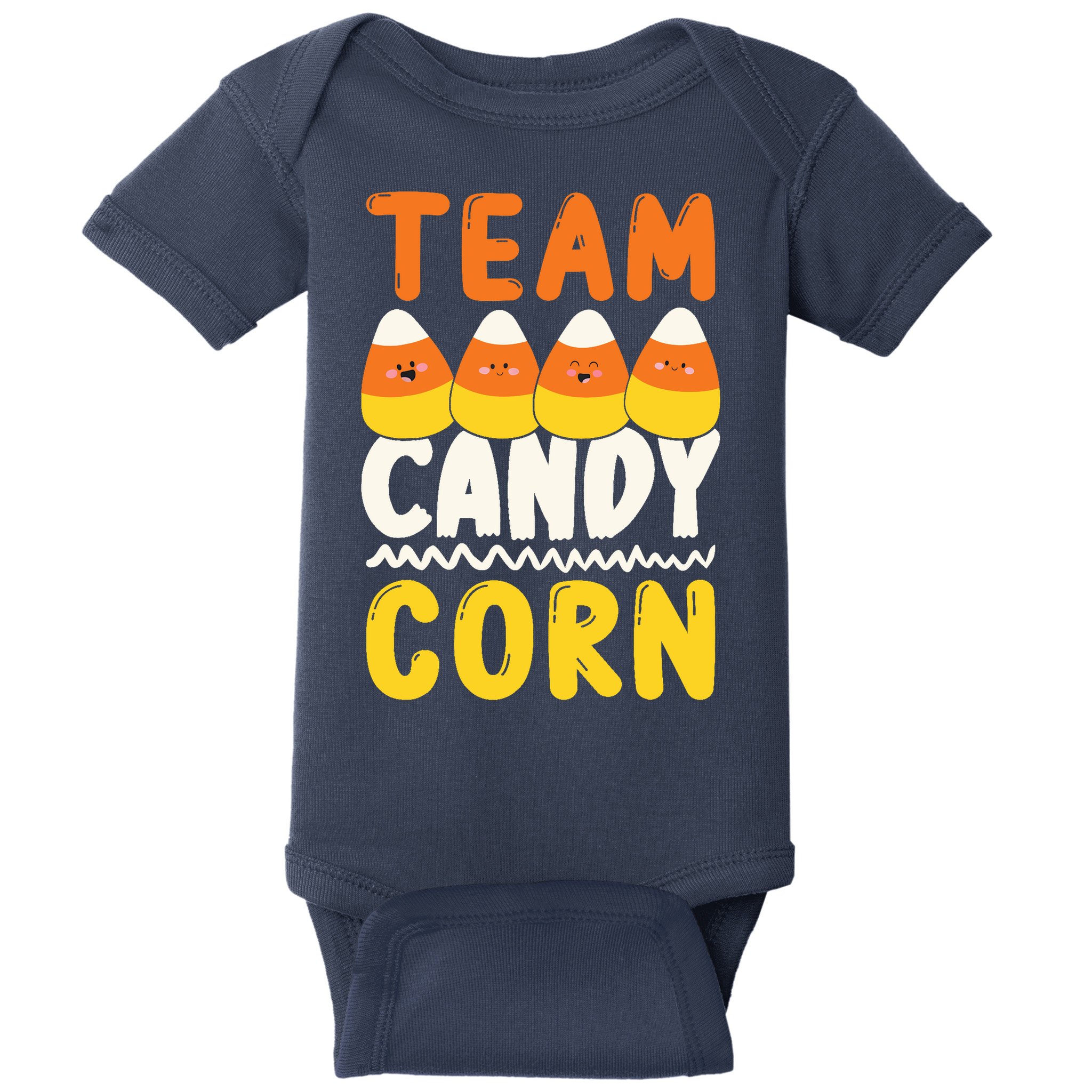 Team Candy Corn Funny Halloween Scary Lazy Costume Baby Bodysuit