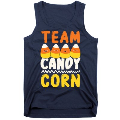 Team Candy Corn Funny Halloween Scary Lazy Costume Tank Top