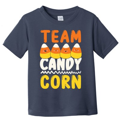 Team Candy Corn Funny Halloween Scary Lazy Costume Toddler T-Shirt