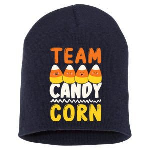 Team Candy Corn Funny Halloween Scary Lazy Costume Short Acrylic Beanie