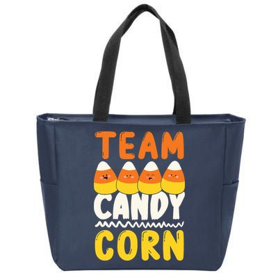Team Candy Corn Funny Halloween Scary Lazy Costume Zip Tote Bag