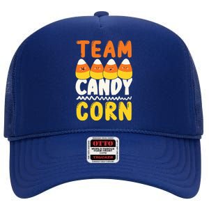 Team Candy Corn Funny Halloween Scary Lazy Costume High Crown Mesh Back Trucker Hat