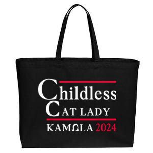 This Childless Cat Lady Is Voting Kamala Election 2024 Cotton Canvas Jumbo Tote