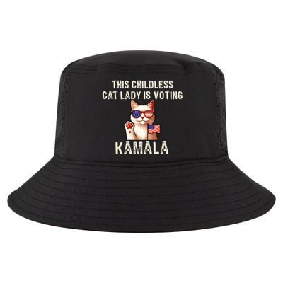 This Childless Cat Lady Is Voting Kamala 2024 Cool Comfort Performance Bucket Hat