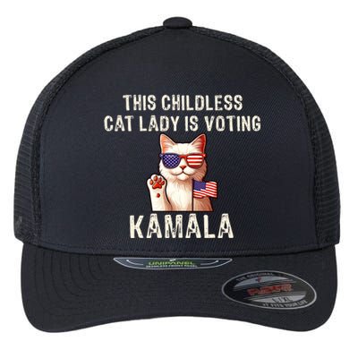 This Childless Cat Lady Is Voting Kamala 2024 Flexfit Unipanel Trucker Cap