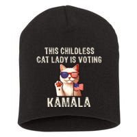 This Childless Cat Lady Is Voting Kamala 2024 Short Acrylic Beanie