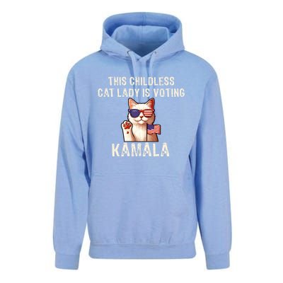 This Childless Cat Lady Is Voting Kamala 2024 Unisex Surf Hoodie