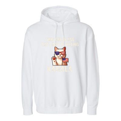 This Childless Cat Lady Is Voting Kamala 2024 Garment-Dyed Fleece Hoodie