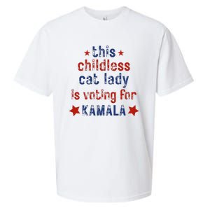 This Childless Cat Lady Is Voting For Kamala Harris Sueded Cloud Jersey T-Shirt