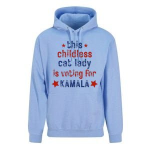 This Childless Cat Lady Is Voting For Kamala Harris Unisex Surf Hoodie