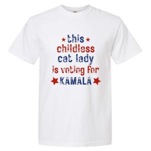 This Childless Cat Lady Is Voting For Kamala Harris Garment-Dyed Heavyweight T-Shirt