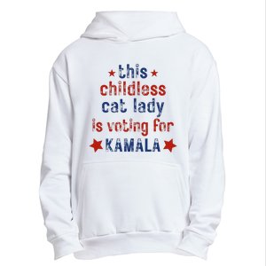 This Childless Cat Lady Is Voting For Kamala Harris Urban Pullover Hoodie