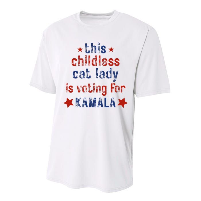 This Childless Cat Lady Is Voting For Kamala Harris Performance Sprint T-Shirt