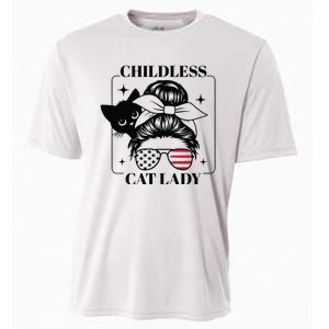 This Childless Cat Lady Ladies Is Voting Messy Bun 2024 Cooling Performance Crew T-Shirt