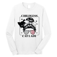 This Childless Cat Lady Ladies Is Voting Messy Bun 2024 Long Sleeve Shirt