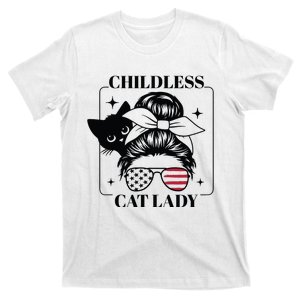 This Childless Cat Lady Ladies Is Voting Messy Bun 2024 T-Shirt