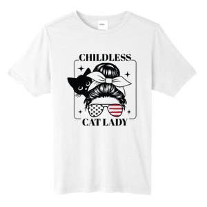 This Childless Cat Lady Ladies Is Voting Messy Bun 2024 Tall Fusion ChromaSoft Performance T-Shirt