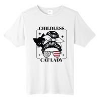 This Childless Cat Lady Ladies Is Voting Messy Bun 2024 Tall Fusion ChromaSoft Performance T-Shirt