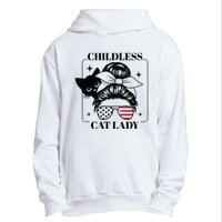 This Childless Cat Lady Ladies Is Voting Messy Bun 2024 Urban Pullover Hoodie