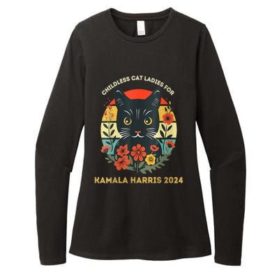 This Childless Cat Lady Is Voting Kamalaharris 2024 Voting Kamala Election 2024 Womens CVC Long Sleeve Shirt