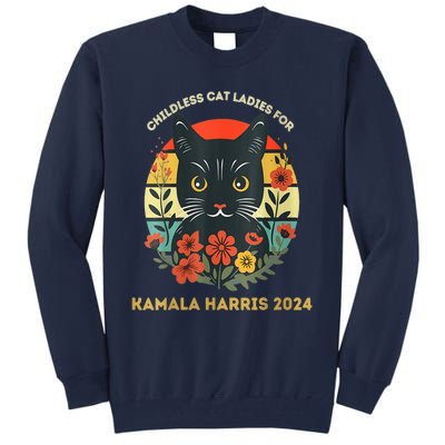 This Childless Cat Lady Is Voting Kamalaharris 2024 Voting Kamala Election 2024 Tall Sweatshirt