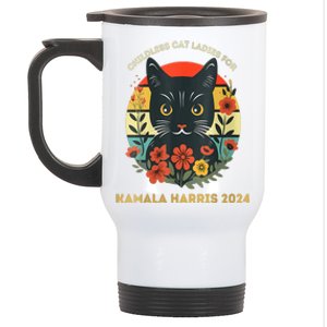 This Childless Cat Lady Is Voting Kamalaharris 2024 Voting Kamala Election 2024 Stainless Steel Travel Mug