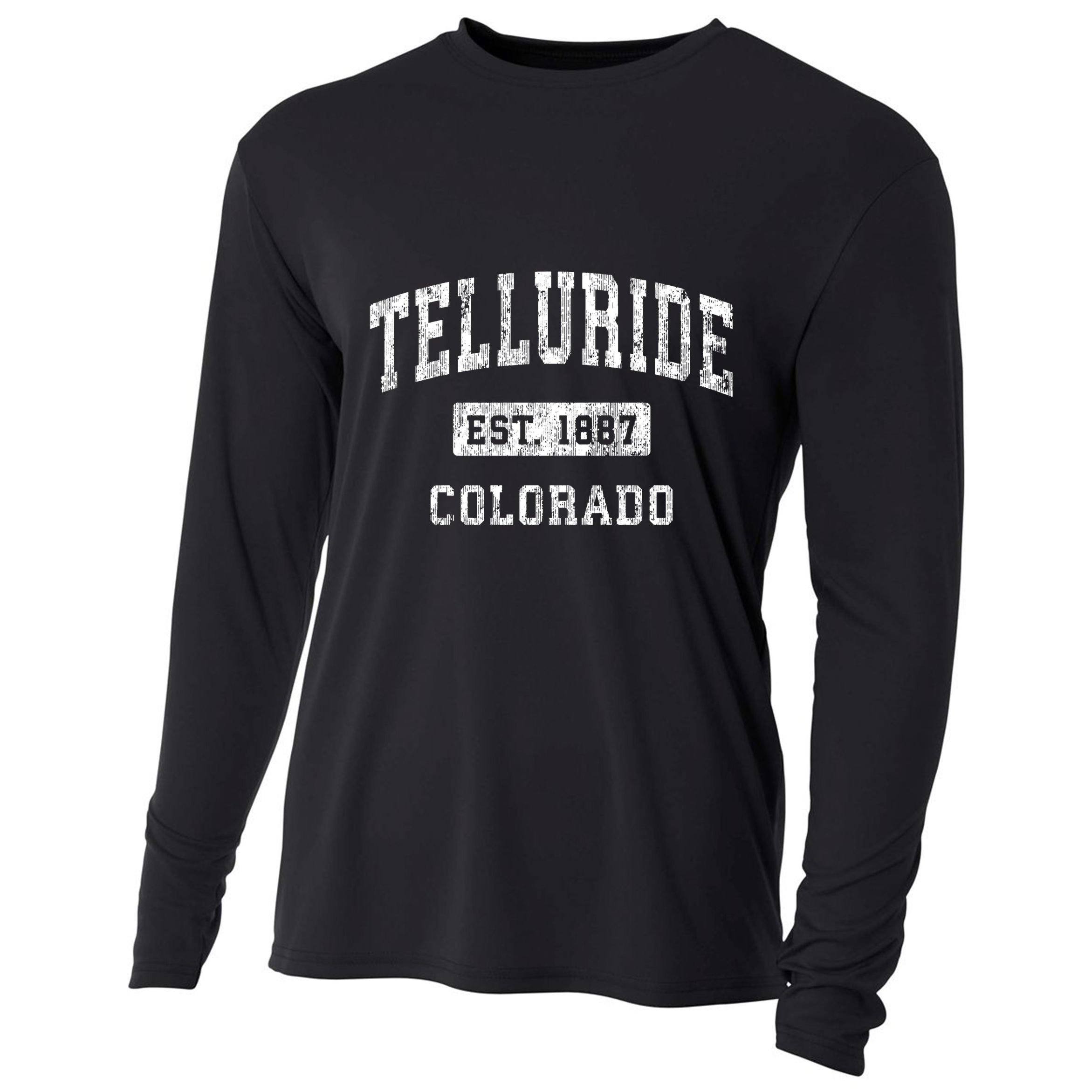 Telluride Colorado Co Vintage Established Sports Cooling Performance Long Sleeve Crew