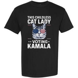 This Childless Cat Lady Is Voting Kamalaharris 2024 Voting Kamala Election 2024 Garment-Dyed Heavyweight T-Shirt