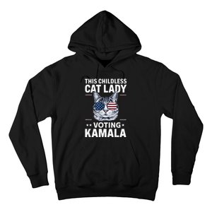 This Childless Cat Lady Is Voting Kamalaharris 2024 Voting Kamala Election 2024 Hoodie